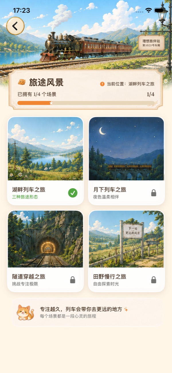 FocusTrain — Scenery · Discover along the way